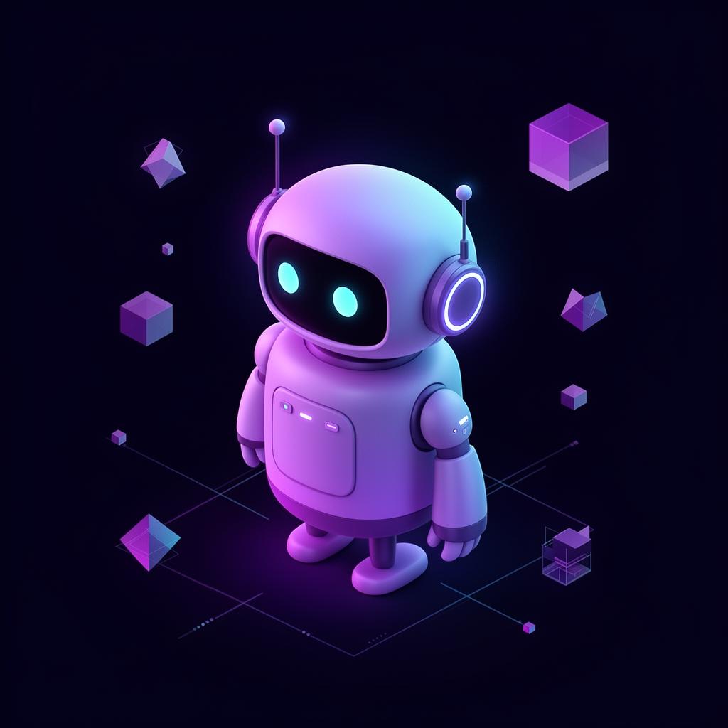 The original purple Brain Index robot mascot